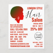 Afro Style, Hair Stylist, Hair Salon Adverteren Flyer (Voorkant)