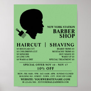 Afro Style, Mannen Barbers Adverteren Poster