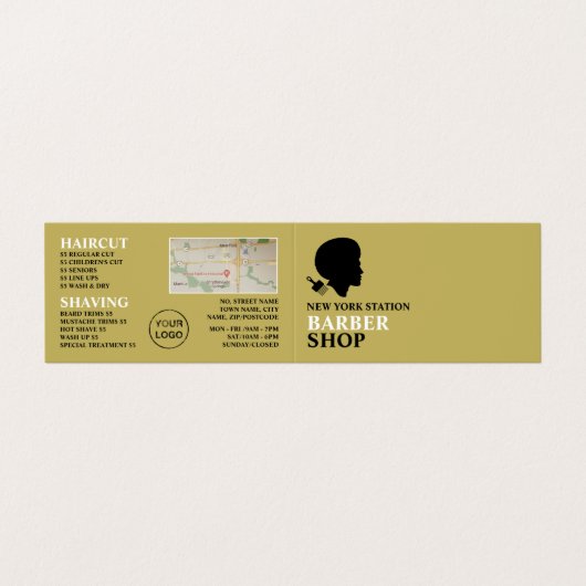 Afro Style, Mannen Barbers Gedetailleerde Loyalty  Visitekaartje (Buitenkant ongevouwen)