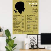 Afro Style, Mannen Barbers Price List Poster (Thuiskantoor)