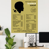 Afro Style, Mannen Barbers Price List Poster (Thuiskantoor)