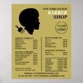 Afro Style, Mannen Barbers Price List Poster (Voorkant)