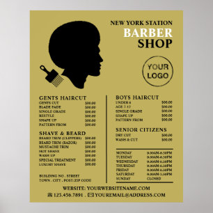Afro Style, Mannen Barbers Price List Poster