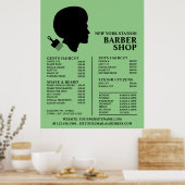 Afro Style, Mannen Barbers Price List Poster (Keuken)