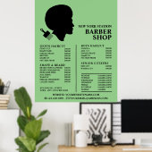 Afro Style, Mannen Barbers Price List Poster (Thuiskantoor)