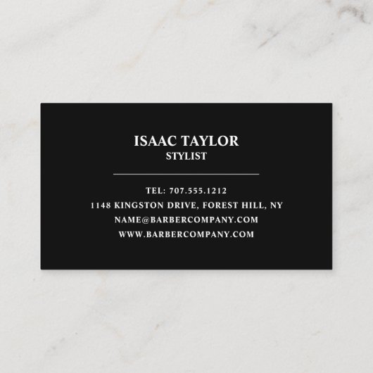 Afro Style, Mannen Barbers Visitekaartje (Achterkant)