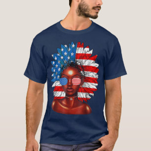Afro Sunflower African American 4e juli Melani T-shirt