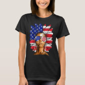 Afro Sunflower African American 4th Of July Melani T-shirt (Voorkant)