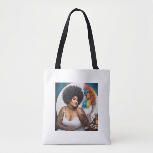 Afro tol tote bag (Voorkant)