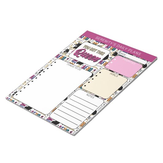 Afro Unicorn Bold Pattern Notitieblok (Schuin)