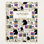 Afro Unicorn Bold Pattern Planner (Voorkant)