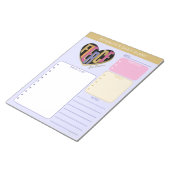 Afro Unicorn Fierce Heart Design Notitieblok (Schuin)