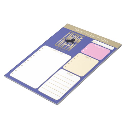 Afro Unicorn Fierce Queen Notitieblok (Schuin)