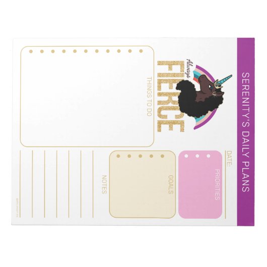 Afro Unicorn | Magical - Always Fierce Notitieblok (Voorkant)