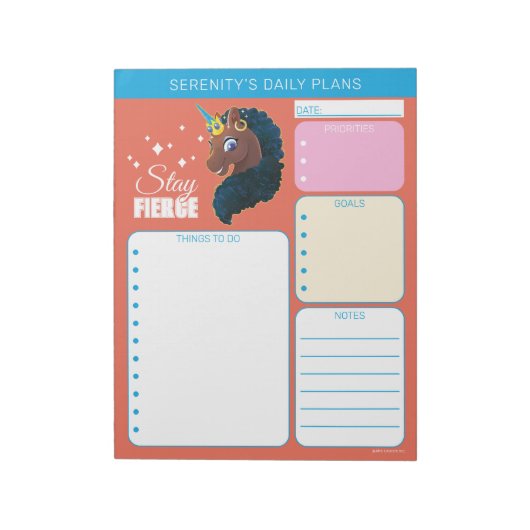 Afro Unicorn | Magical Notitieblok (Linkerzijde)