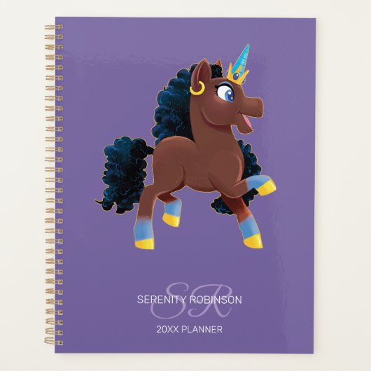 Afro Unicorn | Magical Prancing Planner (Voorkant)