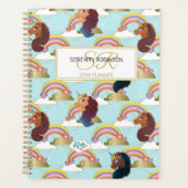 Afro Unicorn Rainbow and Hearts Pattern Planner (Voorkant)