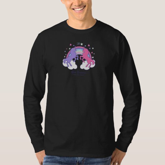 Afro Unicorn Rainbow Cloud Pink & Purple V2 T-shirt (Voorkant)