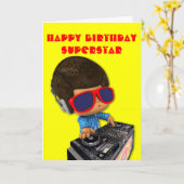 Afro van DJ van Peekaboo Kaart (Gele Bloem)