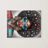 Afro vrouw elegante en bizarre vakantie stemming legpuzzel (Horizontaal)