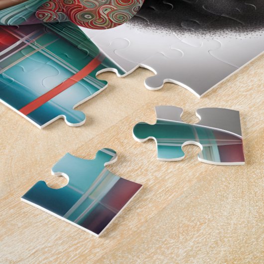 Afro vrouw elegante en bizarre vakantie stemming legpuzzel (Zijkant)