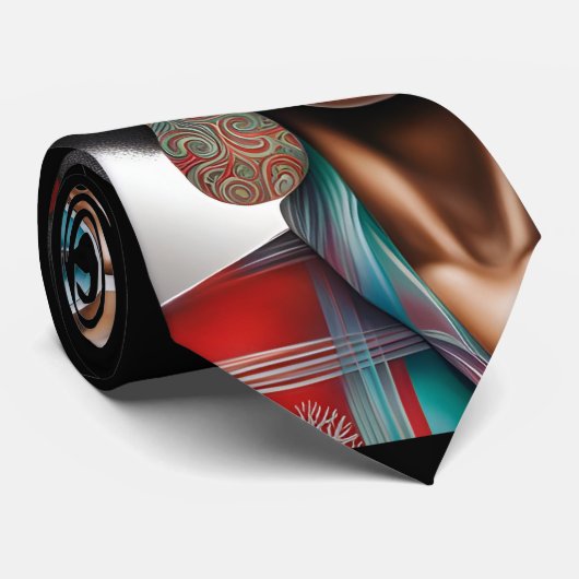 Afro vrouw elegante en bizarre vakantie stemming stropdas (Opgerold)