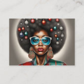 Afro vrouw elegante en bizarre vakantie stemming visitekaartje (Achterkant)