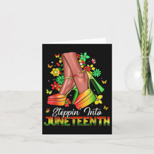 Afro Vrouw Hoge Hakken Zwart Meisje Stepping In Ju Kaart