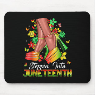 Afro Vrouw Hoge Hakken Zwart Meisje Stepping In Ju Muismat