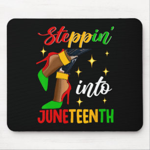 Afro Vrouw Hoge Hakken Zwart Meisje Stepping In Ju Muismat