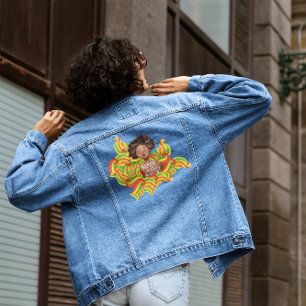 Afro Vrouw   Maand van de zwarte geschiedenis Denim Jacket