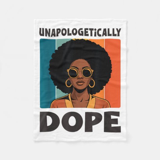 Afro Vrouw Melanine Trots Onverontschuldigd Fleece Deken (Voorkant)