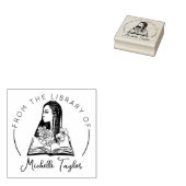 Afro Vrouw met Bloemen, Boek uit de bibliotheek va Rubberstempel (Gestempeld)