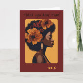 Afro vrouw moederdag met mooi gezicht kaart (Voorkant)