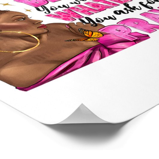 Afro-vrouw Puff Bun en religie Geloof Gebed Juni Poster (Hoek)