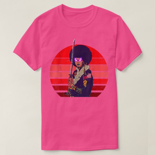 Afro Vrouw Samurai Black Woman T-shirt (Design voorkant)