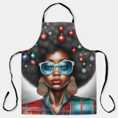 Afro vrouw vakantie stemming schort (Voorkant)