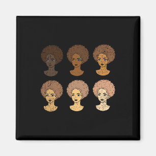 Afro Vrouw Vrouwen Zwart Geschiedenis Maand Mannen Magneet