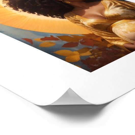 Afro Vrouw Zwangerschap Moederschap Kwekerij Kunst Poster (Hoek)