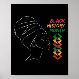 Afro Vrouw Zwart Geschiedenis Maand Kleur Mannen V Poster