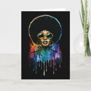Afro Vrouw Zwarte Geschiedenis Juneteenth Melanine Kaart