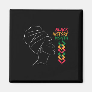 Afro Vrouw Zwarte Geschiedenis Maand Kleur Mannen Magneet