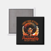 Afro Vrouwen Black Pride Afro-Amerikaanse Meisje V Magneet (Voorkant / Achterkant)