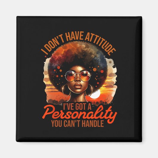 Afro Vrouwen Black Pride Afro-Amerikaanse Meisje V Magneet (Voorkant)