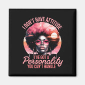 Afro Vrouwen Black Pride Afro-Amerikaanse Meisje V Magneet (Voorkant)