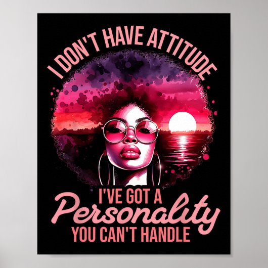 Afro Vrouwen Black Pride Afro-Amerikaanse Meisje V Poster (Voorkant)