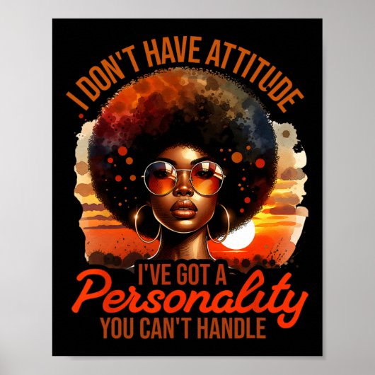 Afro Vrouwen Black Pride Afro-Amerikaanse Meisje V Poster (Voorkant)