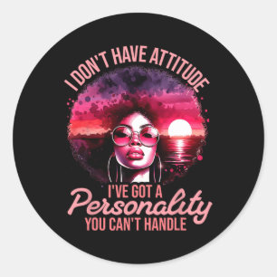 Afro Vrouwen Black Pride Afro-Amerikaanse Meisje V Ronde Sticker