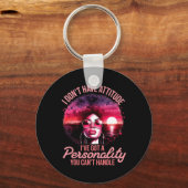 Afro Vrouwen Black Pride Afro-Amerikaanse Meisje V Sleutelhanger (Voorkant)