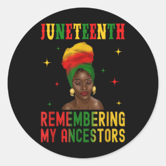 Afro Vrouwen Melanine Meisje Headwrap Juneteenth R Ronde Sticker